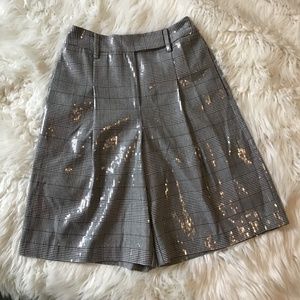 Express sequin plaid bermuda shorts